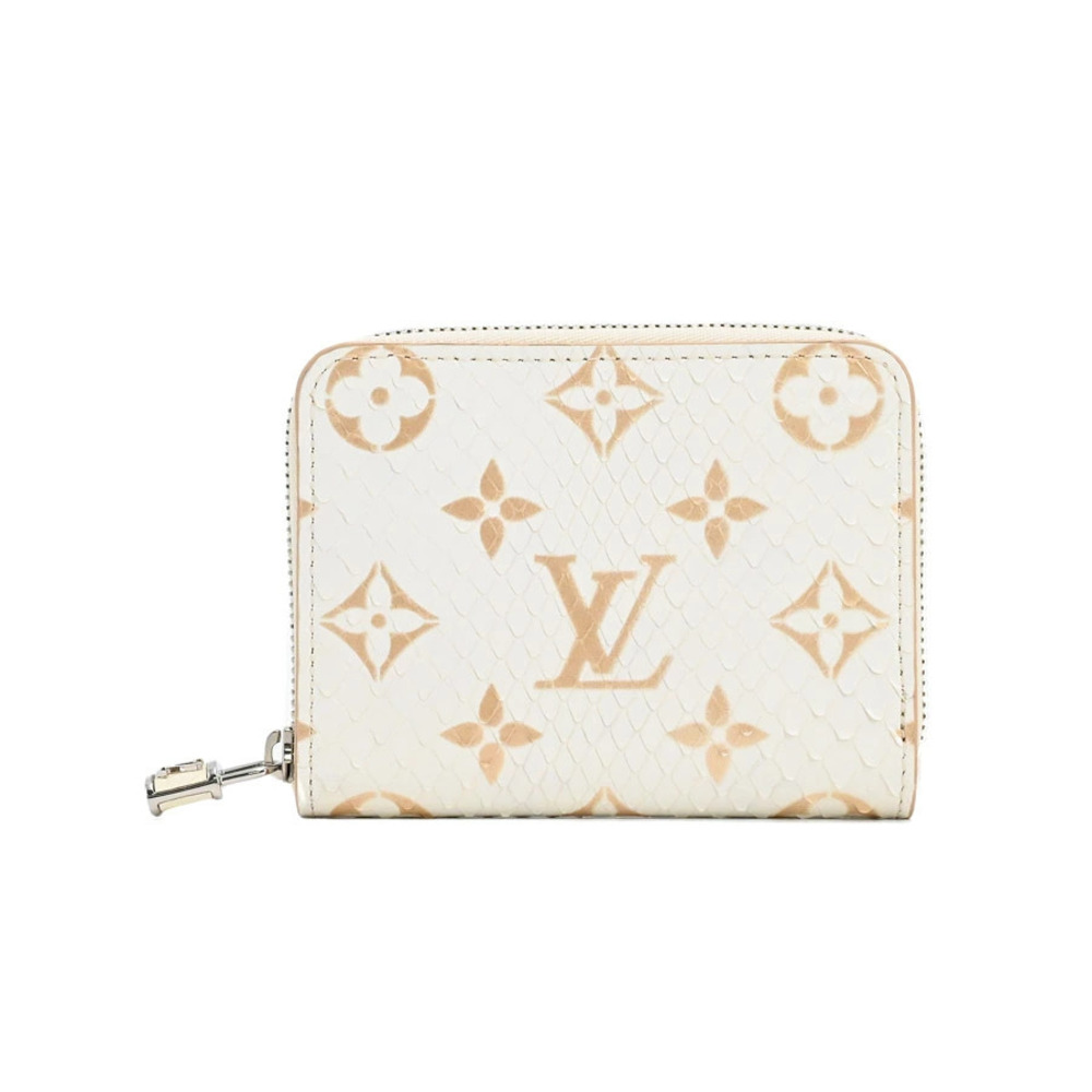 Louis Vuitton Zippy Wallet Coin Purse Case Leather White